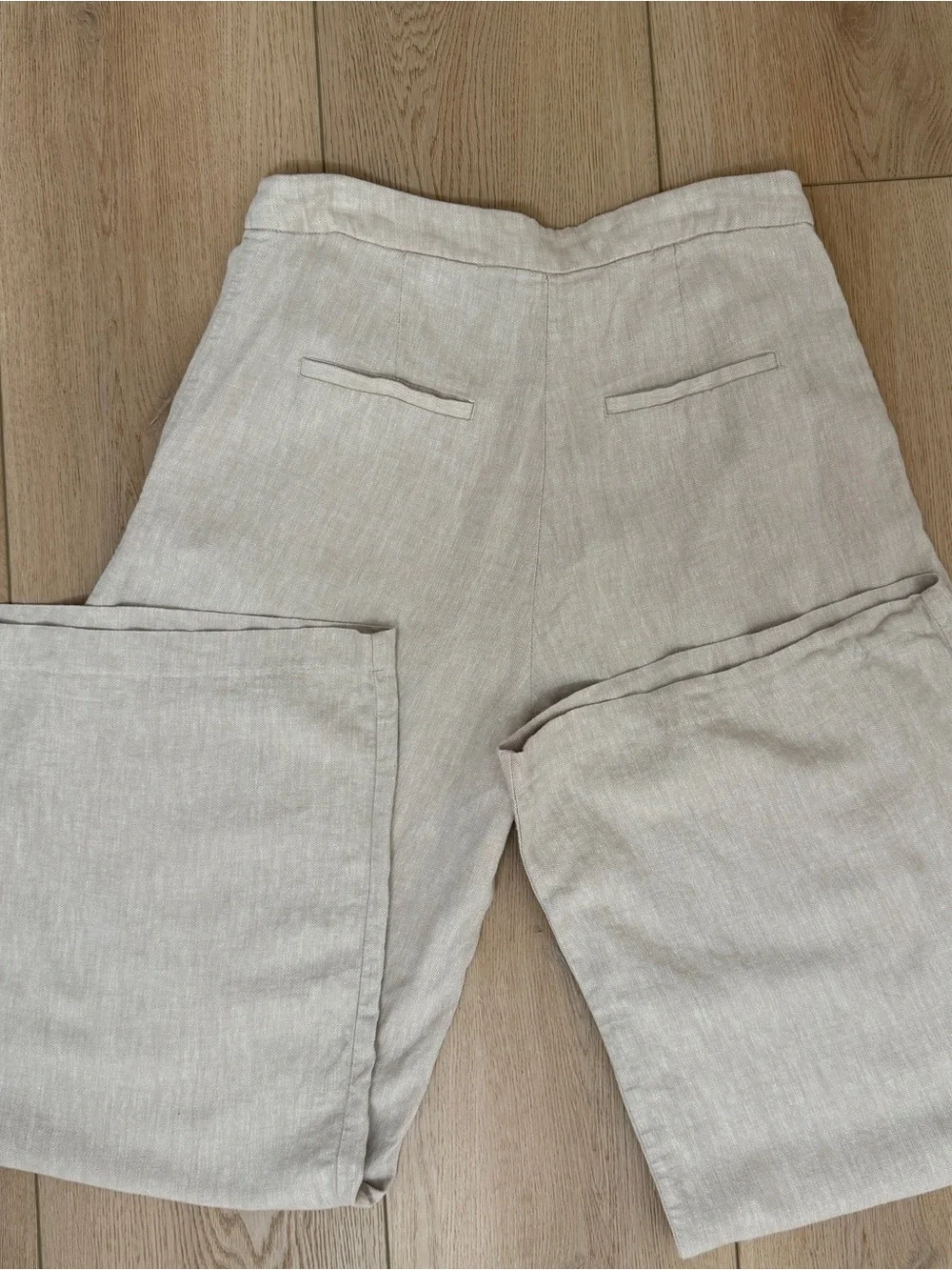 H&M Women’s Wide-Leg Linen-Blend Pants in Light Taupe - 40/8